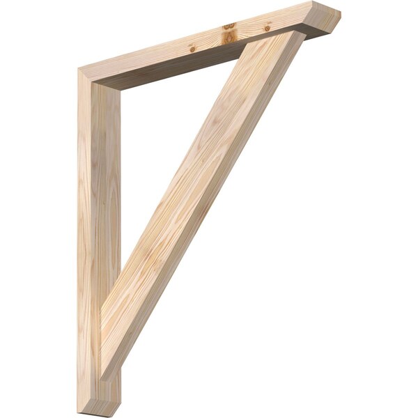 Ekena Millwork Traditional Slat Smooth Bracket w/ Offset Brace, Douglas Fir, 3 1/2"W x 24"D x 28"H BKT0402X24X28TRA06SDF - main